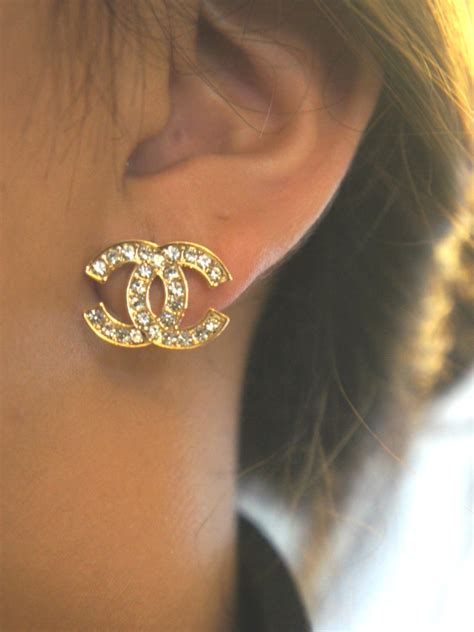 chanel inspired stud earrings|small Chanel inspired earrings.